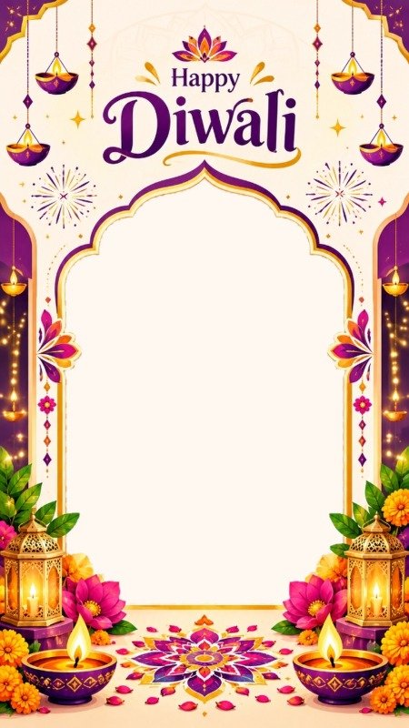 Royal Temple Arch Fireworks Diwali Frame